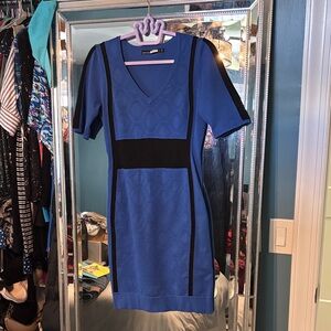 Blue and Black Women's Dress